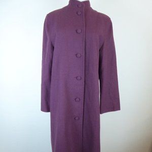 Asian VINTAGE CUSTOM MADE Mandarin wool PURPLE COAT m /L embroidered lining